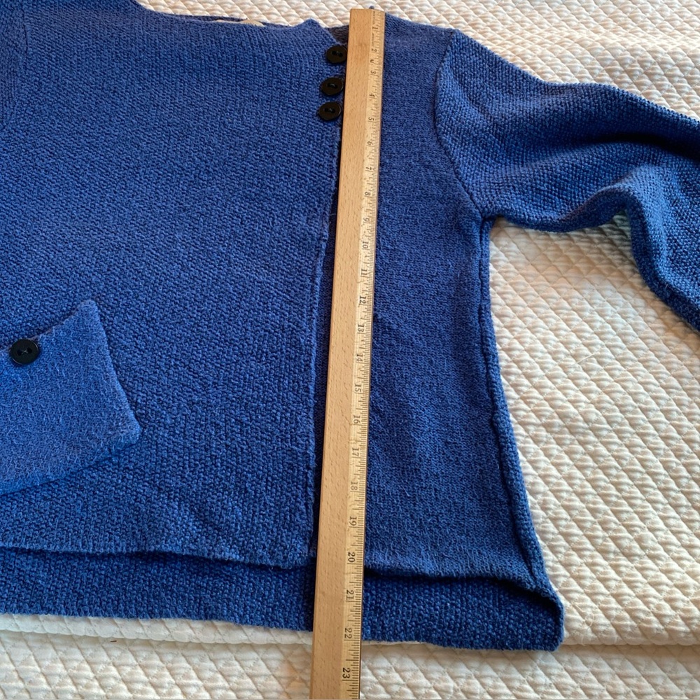 Habitat Knit Sweater Women Small Cotton  Artsy Lagenlook Textured Pocket Hi-Low - Picture 7 of 10